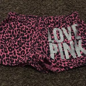 Pink shorts for bed